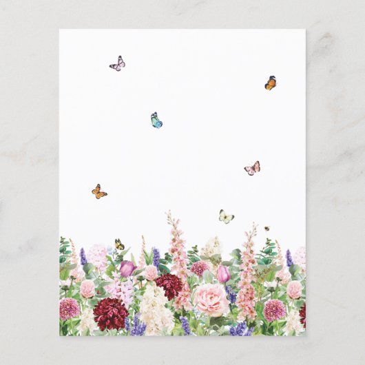 Budget Roze Wildbloemen & Butterflies Wedding (Achterkant)