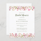 Budget Roze Wildbloemen Grens Vrijgezellenfeest (Voorkant / Achterkant)