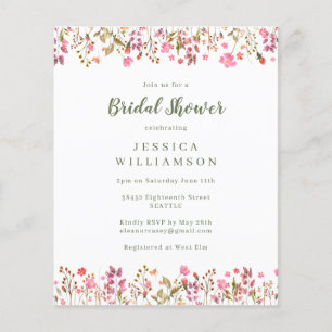 Budget Roze Wildbloemen Grens Vrijgezellenfeest