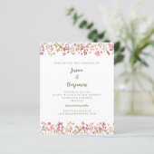 Budget roze wilde bloemen Floral Border Wedding (Staand voorkant)