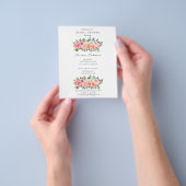 Budget Roze & Witte Bloem Bruiloft Uitnodiging Fly Flyer (Hand)