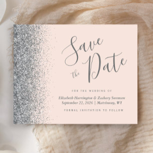 Budget Roze Zilveren Trouw Save the Date
