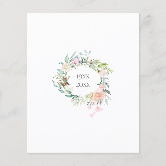 Budget Rozen Garland 75e Jubileum Uitnodiging (Achterkant)