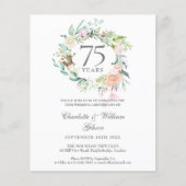 Budget Rozen Garland 75e Jubileum Uitnodiging (Voorkant)