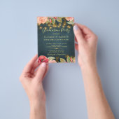 Budget rozen PHOTO graduatie party Uitnodiging Flyer (Hand)