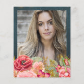 Budget rozen PHOTO graduatie party Uitnodiging Flyer (Achterkant)