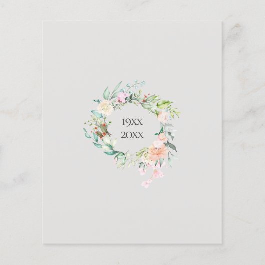 Budget Rozenkrans 70ste verjaardagsuitnodiging (Achterkant)