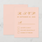Budget RSVP Blush Pink Script Simple Response Kaar (Voorkant / Achterkant)