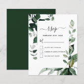 Budget RSVP Botanical Greenery Foliage Weddenschap (Voorkant / Achterkant)