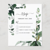 Budget RSVP Botanical Greenery Foliage Weddenschap (Voorkant)