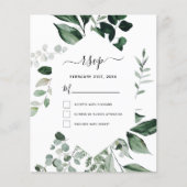 Budget RSVP Botanical Greenery Foliage Weddenschap (Voorkant)
