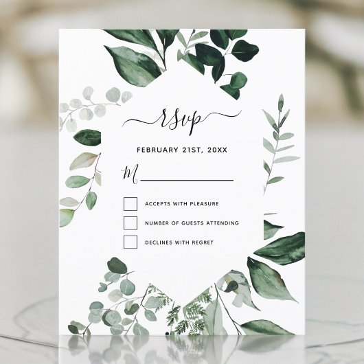 Budget RSVP Botanical Greenery Foliage Weddenschap