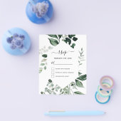 Budget RSVP Botanical Greenery Foliage Weddenschap Flyer (Enkel)