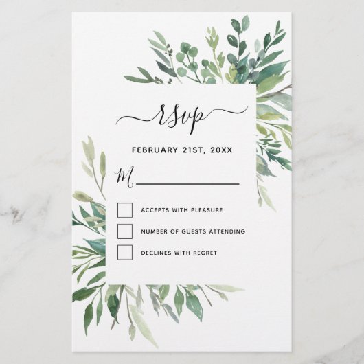 Budget RSVP Botanische Greenery Foliage (Voorkant)