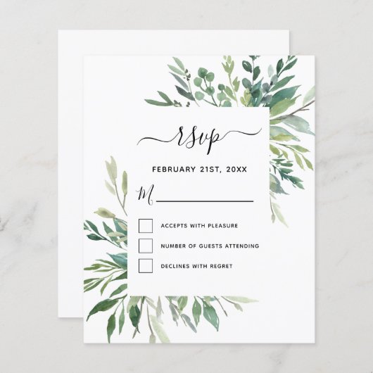 Budget RSVP Botanische Greenery Foliage (Voorkant / Achterkant)