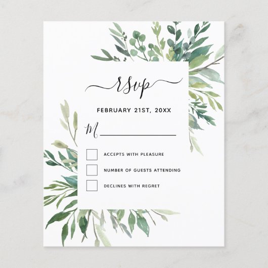 Budget RSVP Botanische Greenery Foliage (Voorkant)