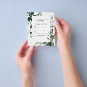 Budget RSVP Botanische Groene Loof Bruiloft Flyer (Hand)