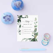 Budget RSVP Botanische Groene Loof Bruiloft Flyer (Enkel)