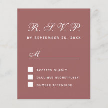 Budget RSVP Cinnamon Roos Wedding Response Card