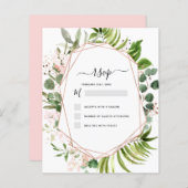 Budget RSVP Eucalyptus Greenery Geometric Elegant (Voorkant / Achterkant)