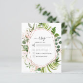 Budget RSVP Eucalyptus Greenery Geometric Elegant (Staand voorkant)