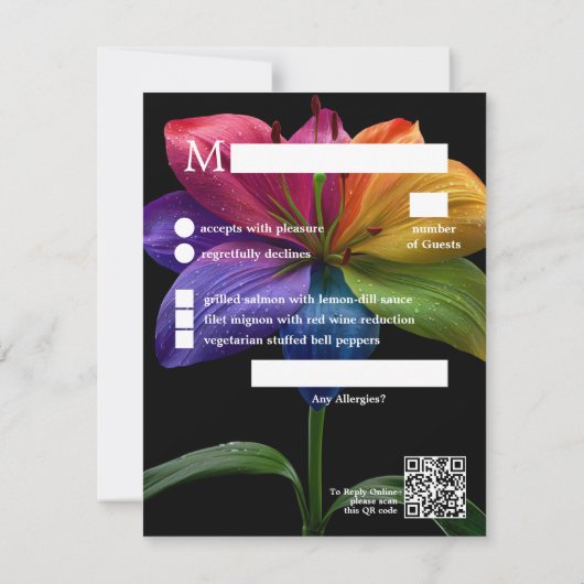 🌈 Budget RSVP Feast & Flourish Technicolor Love  (Achterkant)