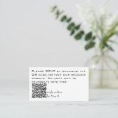 Budget RSVP Huwelijkswebsite QR Code Visitekaartje (Staand voorkant)