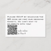 Budget RSVP Huwelijkswebsite QR Code Visitekaartje (Voorkant)