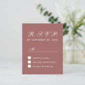 Budget RSVP Kaneelroze Huwelijksreactiekaart (Staand voorkant)