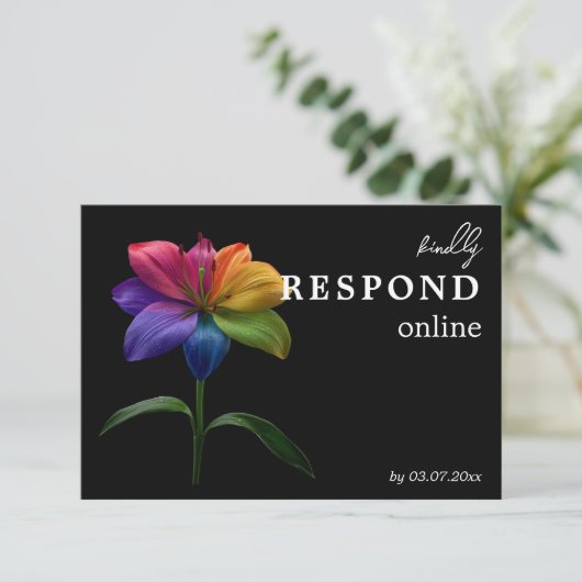 🌈 Budget RSVP online Technicolor Love  (Staand voorkant)