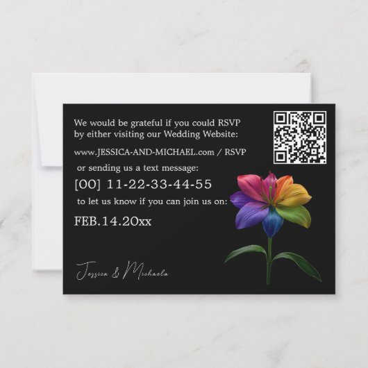 🌈 Budget RSVP online Technicolor Love  (Achterkant)