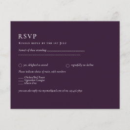 BUDGET RSVP Plum Paars Monochrome Moderne Weddensc Flyer