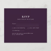 BUDGET RSVP Pruim Paars Monochroom Modern Trouwen Flyer (Voorkant)