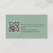 BUDGET RSVP QR Code Weddenschap Details Sage Green Informatiekaartje (Achterkant)