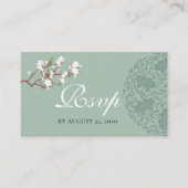 BUDGET RSVP QR Code Weddenschap Details Sage Green Informatiekaartje (Voorkant)