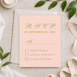 Budget RSVP Roze Schrift Eenvoudige Antwoordkaart