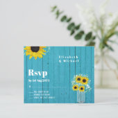 Budget RSVP Rustieke Zonnebloemen Trouwdag (Staand voorkant)