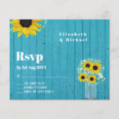 Budget RSVP Rustieke Zonnebloemen Trouwdag (Voorkant)