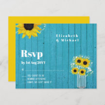 Budget RSVP Rustieke Zonnebloemen Trouwdag