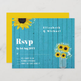 Budget RSVP Rustieke Zonnebloemen Trouwdag
