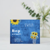 Budget RSVP Rustieke Zonnebloemen Trouwdag (Staand voorkant)