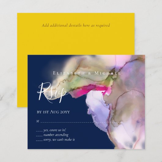 BUDGET RSVP Technicolor Aquarel Bruiloft (Voorkant / Achterkant)