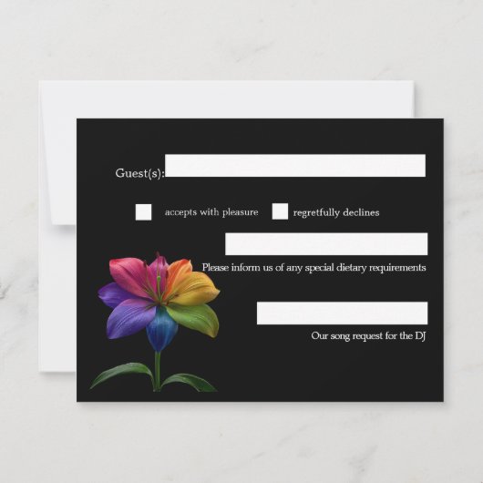 🌈 Budget RSVP Technicolor Love  (Achterkant)