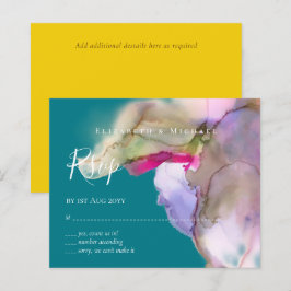 BUDGET RSVP Technicolor Watercolor Bruiloft
