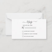 Budget RSVP Weddenschap Black White Script Notitiekaartje (Voorkant)