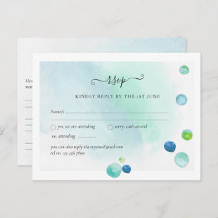 BUDGET RSVP Zee Glass Moderne Abstracte bruiloft Briefkaart