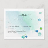 BUDGET RSVP Zee Glass Moderne Abstracte bruiloft Briefkaart (Voorkant)