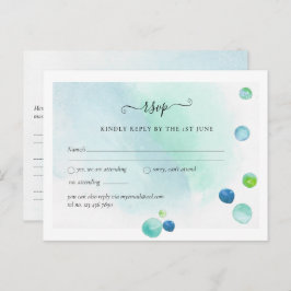 BUDGET RSVP Zeeglas Moderne Abstracte Trouwkaart Briefkaart