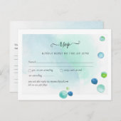 BUDGET RSVP Zeeglas Moderne Abstracte Trouwkaart Briefkaart (Voorkant / Achterkant)