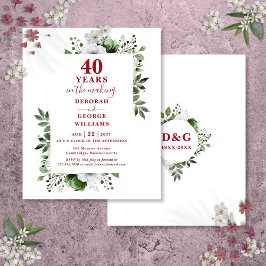 Budget Ruby 40e bruiloft Jubileum Bloemen Uitnodig